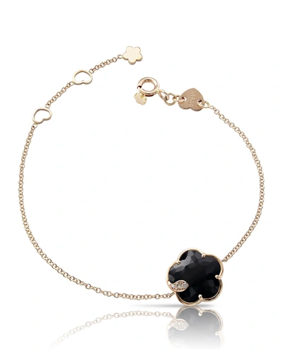 Pasquale Bruni Women's Petit Joli 18k Rose Gold, Black Onyx, & Diamond Flower Charm Bracelet