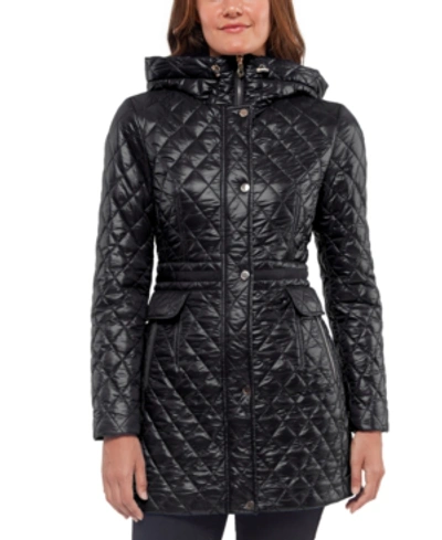Kate Spade Hooded Quilted Jacket In Black | ModeSens
