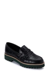 Dolce Vita Women's Aubree Almond Toe Embossed Leather Loafers In Noir Croco Print Leather
