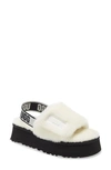 Ugg Women's Disco Shearling Slingback Platform Slippers In White