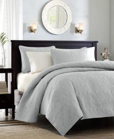 Madison Park Gia Faux-fur 2-pc. Comforter Set, Twin/twin Xl In Gray
