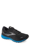 Brooks Men's Ghost 13 Running Sneakers From Finish Line In Black, Blackened Blue