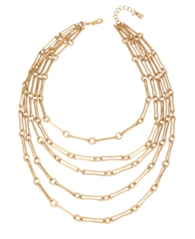 Robert Lee Morris Soho Link Layered Necklace In Soft Gold