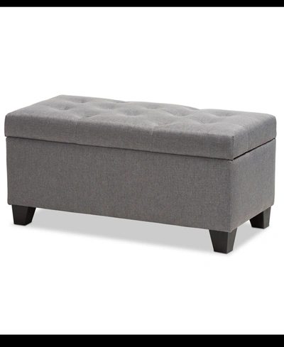 Furniture Michaela Storage Ottoman In Grey