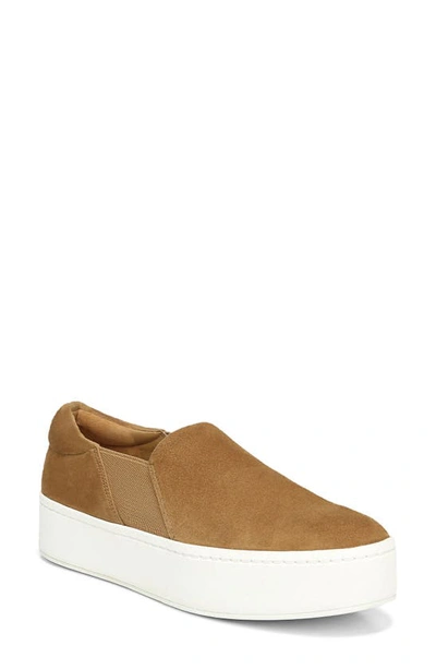 Vince Warren Slip-on Platform Suede Sneakers In Tan Suede