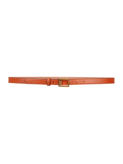Givenchy Gv3 Logo Leather Belt In Orange