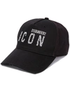 Dsquared2 Logo Embellished Cotton Baseball Cap In Black