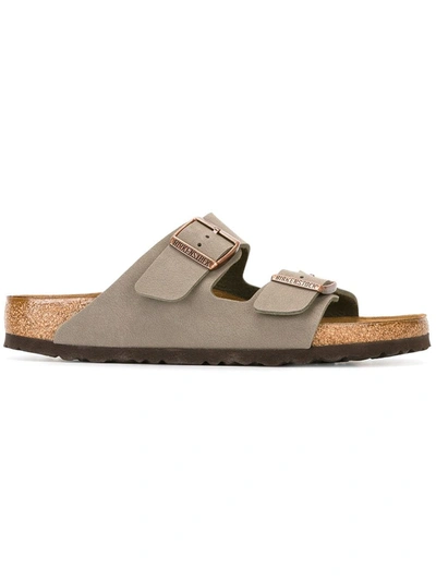 Birkenstock Arizona Soft Slide Sandal In Taupe Suede | ModeSens