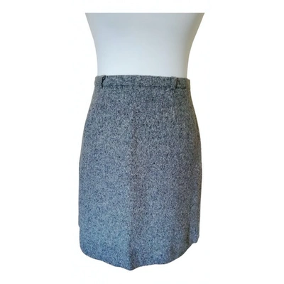 Pre-owned Kenzo Silk Mini Skirt In Grey