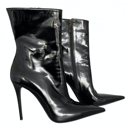Pre-owned Gianmarco Lorenzi Black Patent Leather Ankle Boots | ModeSens
