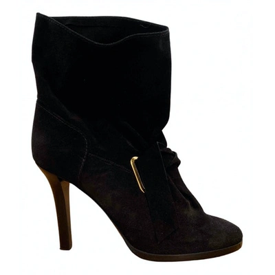 Pre-owned Balmain Black Suede Ankle Boots
