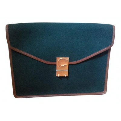 Pre-owned Celine Green Wool Clutch Bag