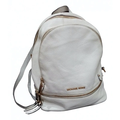 Pre-owned Michael Kors White Leather Backpack