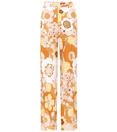 Chloé Printed Cotton Trousers In Multicoloured