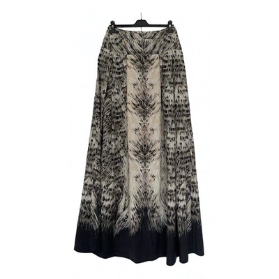 Pre-owned Roberto Cavalli Wool Maxi Skirt In Multicolour