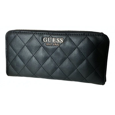 Pre-owned Guess Leather Wallet In Black