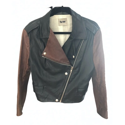 Pre-owned Acne Studios Leather Biker Jacket In Black