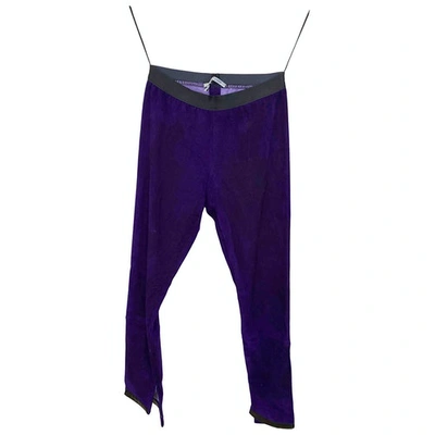 Pre-owned Les Chiffoniers Purple Leather Trousers