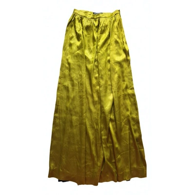 Pre-owned Balmain Silk Maxi Skirt In Gold