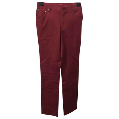 Pre-owned Burberry Red Cotton - Elasthane Jeans