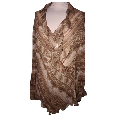 Pre-owned Lauren Ralph Lauren Silk Vest In Brown