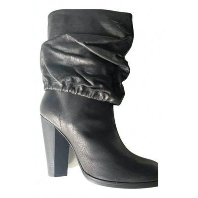 Pre-owned Marc By Marc Jacobs Leather Ankle Boots In Black