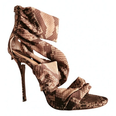 Pre-owned Casadei Cloth Sandal In Brown