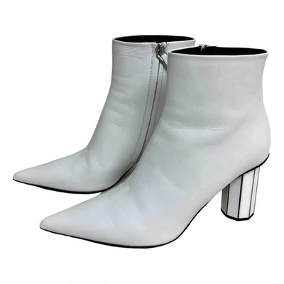Pre-owned Proenza Schouler Leather Ankle Boots In White