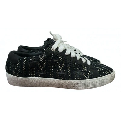 Pre-owned Saint Laurent Court Cloth Low Trainers In Black