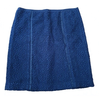 Pre-owned Luisa Cerano Wool Mini Skirt In Navy