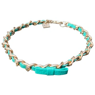 Pre-owned Coccinelle Leather Necklace In Green