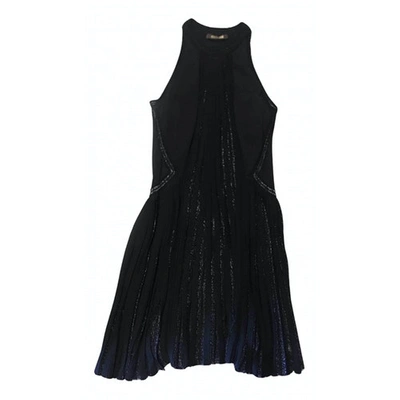 Pre-owned Roberto Cavalli Silk Mid-length Dress In Black