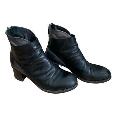 Pre-owned Moma Black Leather Ankle Boots