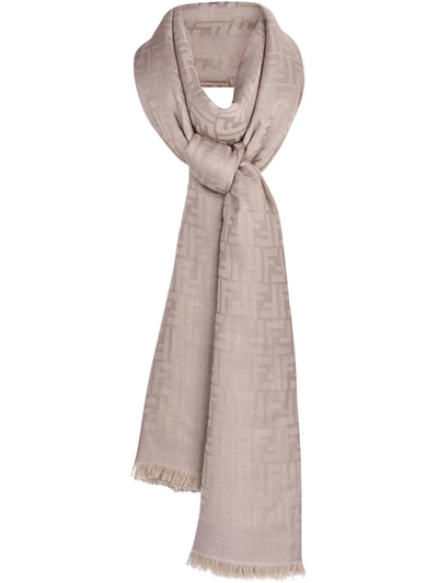 Fendi Ff Pattern Scarf In Neutrals