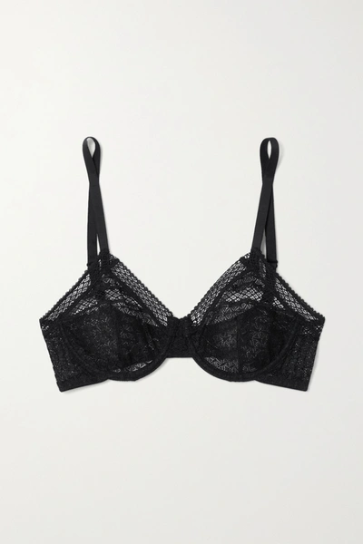 Else Harper Stretch-lace Underwired Soft-cup Bra In Black