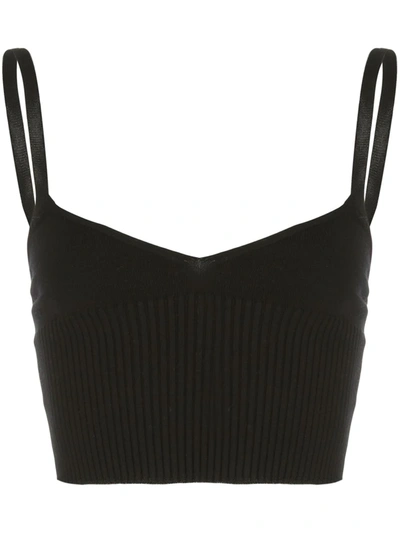 Altuzarra Ada Cropped Ribbed Stretch-knit Top In Black