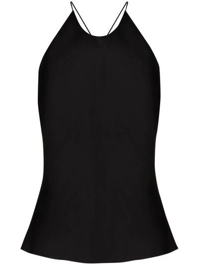 Rosetta Getty Crossover Strap Camisole Top In Black