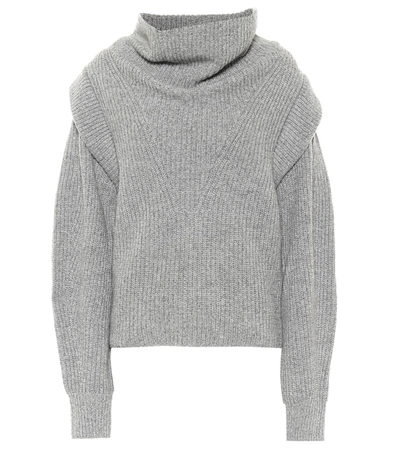 Isabel Marant Poppy Ribbed Cashmere And Wool-blend Turtleneck Sweater In Grey