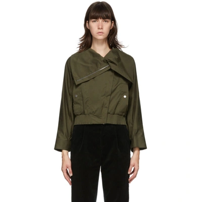 3.1 Phillip Lim Padded Cotton-blend Canvas Bomber Jacket In Army Green