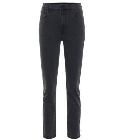 J Brand Womens Affect Alma Straight-leg High-rise Jeans 25 In Nearly Black