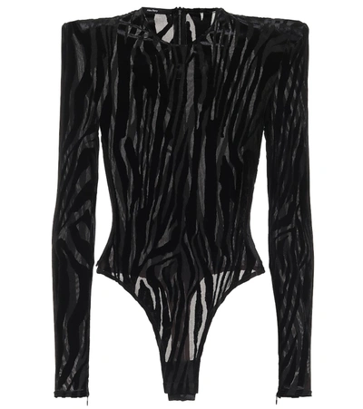 Alex Perry Howell Stretch-jersey Bodysuit In Black