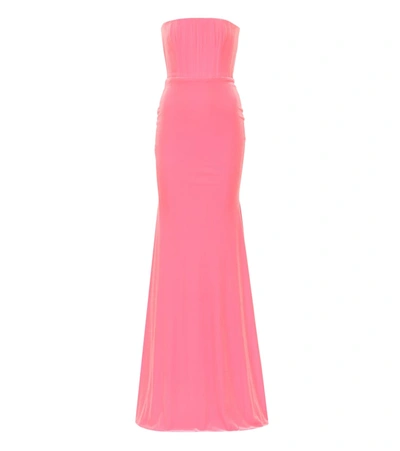 Alex Perry Payson Stretch-velvet Gown In Pink
