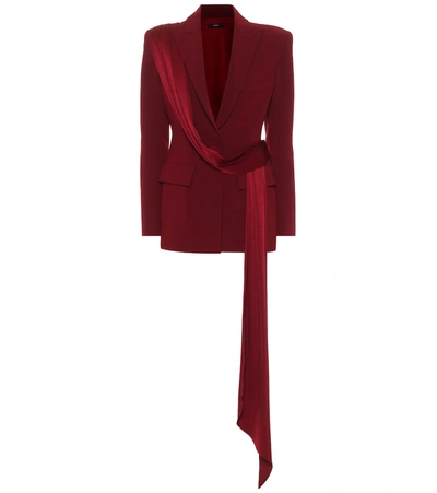 Alex Perry Amber Satin-crêpe Blazer In Red