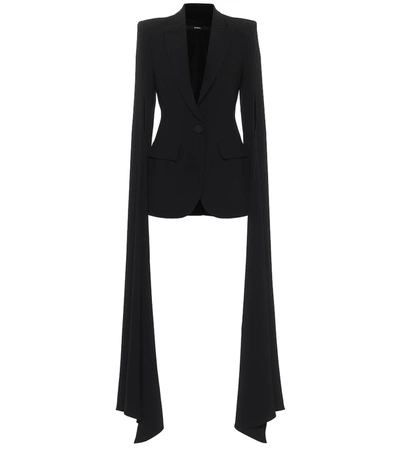 Alex Perry Paige Satin-crêpe Blazer In Black