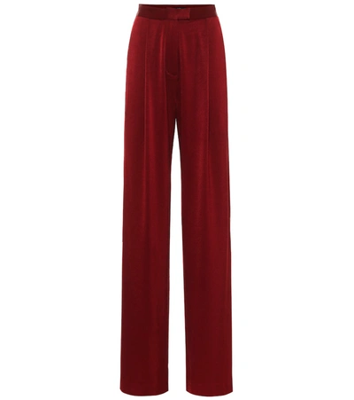 Alex Perry Hartley High-rise Satin Crêpe Pants Pants In Red