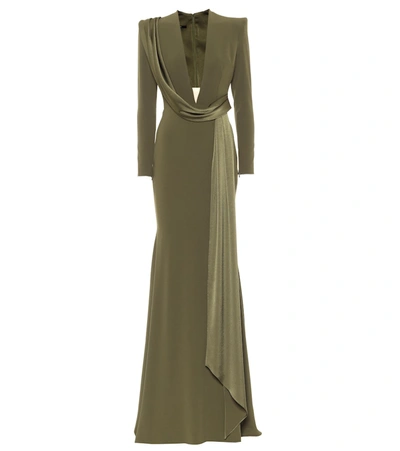 Alex Perry Ario Satin Crêpe Gown In Green