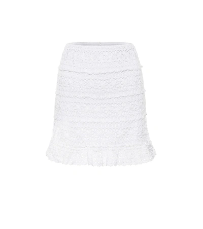 Anna Kosturova Jocelyn Crochet Cotton Miniskirt In White