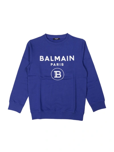 Balmain Kids' Branded Sweatshirt In Blue