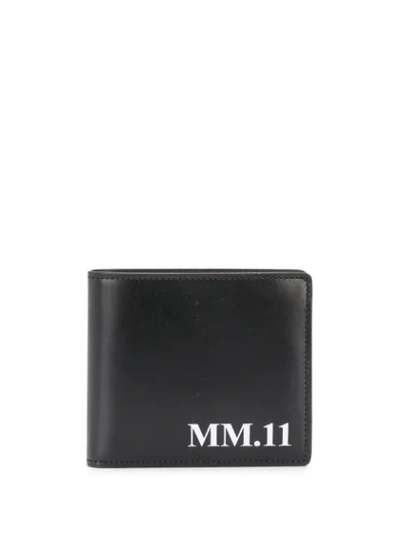 Maison Margiela Logo-print Leather Bi-fold Wallet In Black