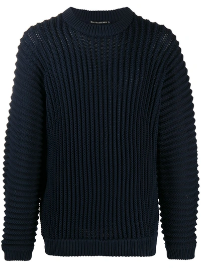 Issey Miyake Ribbed-knit Sweater In Blue